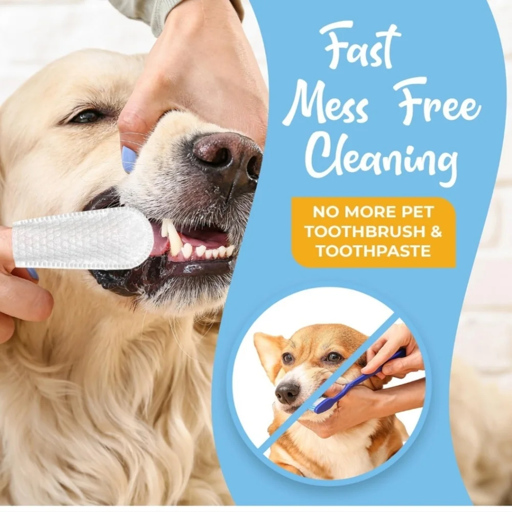 Dog Teeth Cleaning Finger Wipes
